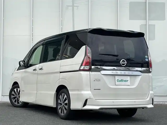 日産 セレナ ハイウェイスターVセレクションⅡ 福岡県 2019(平31)年 8.3万km ブリリアントホワイトパール 2トーン 純正9型メモリーナビ/CD/DVD/Bluetooth/フルセグTV/アラウンドビューモニター/LEDライト/エマージェンシーブレーキ/インテリジェントパーキングアシスト/アイドリングストップ/両側パワスラ/ETC/純正ドライブレコーダー/クルーズコントロール/インテリジェントキー/プッシュスタート