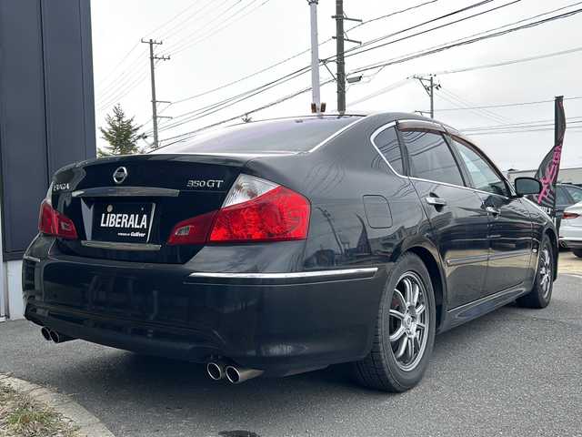 日産 フーガ 350GT 新潟県 2008(平20)年 17.2万km スーパーブラック BOSEサラウンドシステム/純正ナビ/バックカメラ/サイドカメラ/パワーシート（運転席メモリー付）/シートヒーター/ベンチレーション/オットマン（助手席）/純正アルミ積込/ETC