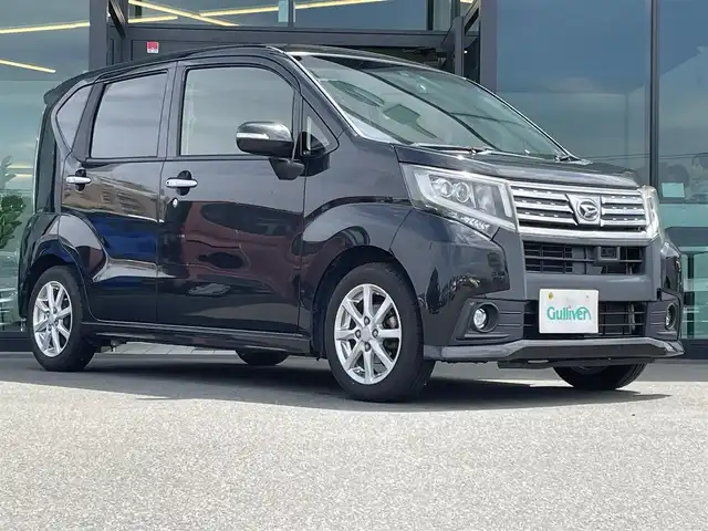 ダイハツ ムーヴ カスタム X SA 東京都 2015(平27)年 9.7万km ブラックマイカメタリック 衝突軽減ブレーキ/サイバーナビ（AVIC-ZH0777）/バックカメラ/前後方ドライブレコーダー/ＥＴＣ/ＬＥＤヘッドライト/純正アルミホイール/横滑り防止装置/アイドリングストップ/プッシュスタート