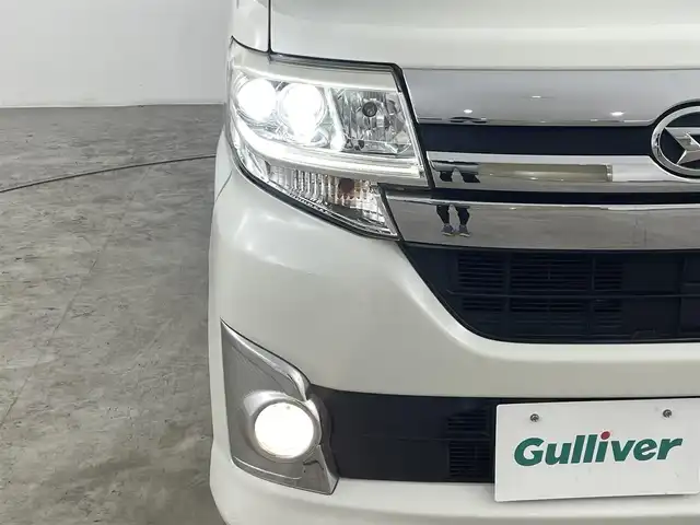 ダイハツ タント カスタム X 福島県 2015(平27)年 5.8万km パールホワイトⅢ SDナビ /【AM/FM/DVD/CD/Bluetooth/フルセグ】/型番:NX515/片側パワスラ /ステアリングスイッチ　/プッシュスタート　/・スマートキー　/ミラクルオープンドア　/オートライト　/・LEDライト　/純正14INアルミホイール　/オートミラー　/アイドリングストップ　/ETC/寒冷地仕様/