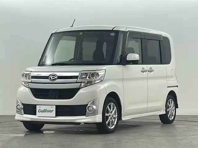ダイハツ タント カスタム X 福島県 2015(平27)年 5.8万km パールホワイトⅢ SDナビ /【AM/FM/DVD/CD/Bluetooth/フルセグ】/型番:NX515/片側パワスラ /ステアリングスイッチ　/プッシュスタート　/・スマートキー　/ミラクルオープンドア　/オートライト　/・LEDライト　/純正14INアルミホイール　/オートミラー　/アイドリングストップ　/ETC/寒冷地仕様/