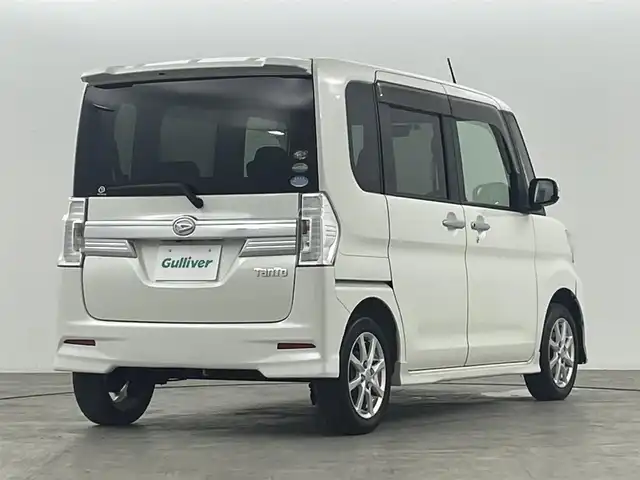ダイハツ タント カスタム X 福島県 2015(平27)年 5.8万km パールホワイトⅢ SDナビ /【AM/FM/DVD/CD/Bluetooth/フルセグ】/型番:NX515/片側パワスラ /ステアリングスイッチ　/プッシュスタート　/・スマートキー　/ミラクルオープンドア　/オートライト　/・LEDライト　/純正14INアルミホイール　/オートミラー　/アイドリングストップ　/ETC/寒冷地仕様/