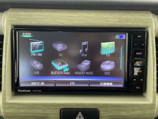 スズキ ハスラー ワンダラー 栃木県 2019(令1)年 4.5万km シフォンアイボリーメタリック/ウッディブラウン2トーンルーフ 純正ナビ（Panasonic　CN-RZ753W)/（BT/CD/DVD/フルセグ/AM/FM)/全方位カメラ/バック/サイド/フロントカメラ/衝突軽減システム/車線逸脱抑制機能/横滑り防止/アイドリングストップ/ビルトインETC/ドライブレコーダー/ハーフレザーシート/前席シートヒーター/電動格納ミラー/ドアバイザー/純正フロアマット/ISOFIX/プッシュスタート/スマートキー