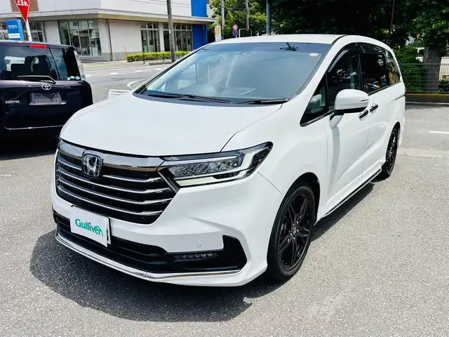 ホンダ オデッセイ ハイブリッド e:HEVアブソルート EX 神奈川県 2022(令4)年 1万km プラチナホワイトパール ワンオーナー/メモリナビ/フルセグテレビ/フリップダウンモニター/クルーズコントロール/ドアバイザー/両側パワースライドドア/ETC2.0