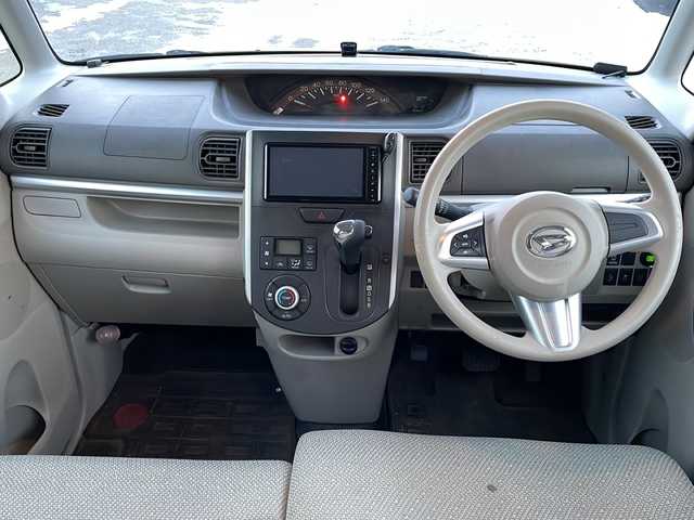 ダイハツ タント X SA 道東・釧路十勝 2014(平26)年 6.3万km コットンアイボリー 純正ナビ(AM、FM、フルセグTV、CD/DVD、SD、BT)/積み込み夏タイヤ/エンジンスターター/ステアリングスイッチ/片側パワースライドドア/衝突被害軽減システム/ETC/バックカメラ/横滑り防止/オートライト/プッシュスタート/電格ミラー