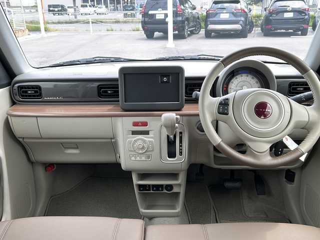 スズキ ラパン ＬＣ X 山口県 2023(令5)年 0.2万km ノクターンブルーパール 新車保証書/全方位モニター付きパッケージ/ハーフレザーシート/シートヒーター【D+N席】/USB充電口×２/純正14インチアルミホイール/純正フロアマット/プッシュスタート/スマートキー/スペアキー/オートライト/アイドリングストップ/パーキングアシスト/デュアルカメラブレーキサポート/レーンキープアシスト/誤発進抑制機能