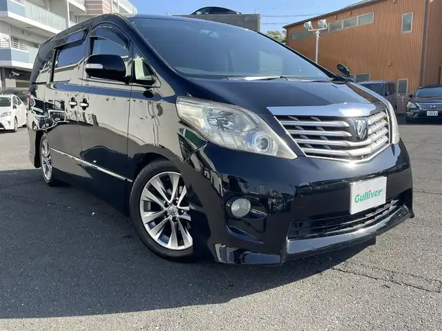 トヨタ アルファード 240S プライムセレクションⅡ 静岡県 2010(平22)年 17.1万km ブラック Wサンルーフ/アルパイン（VIE-X088）ナビ/・フルセグ/DVD/CD/SD/USB/バックカメラ/フリップダウンモニター/クルーズコントロール/ウッドコンビハンドル/両側パワースライドドア/スマートキー/プッシュスタート/純正１８インチAW/ドアバイザー/新車時保証書/取扱説明書