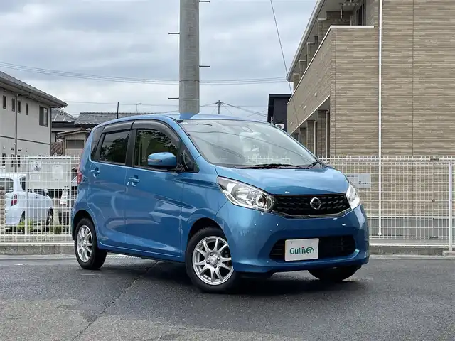 日産 デイズ X Vセレ +SeftyⅡ 福島県 2015(平27)年 2.6万km 青Ｍ ワンオーナー/社外メモリーナビ/CD/DVD/SD/ワンセグTV/社外14インチAW(純正ホイール＋夏タイヤ積込)/衝突被害軽減システム/アラウンドビューモニター/アイドリングストップ/プッシュスタート/ドアバイザー/フロアマット