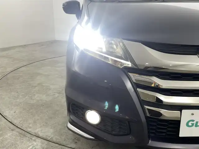ホンダ オデッセイ アブソルート 福島県 2014(平26)年 7.5万km パープル 安心パッケージ　/・衝突被害軽減/・車線逸脱警報/・誤発信抑制機能/レーダークルーズコントロール/純正ＨＤＤナビゲーション　/【AM/FM/DVD/CD/Bluetooth/フルセグ】/バックカメラ　/ドライブレコーダー　/ハーフレザーシート　/両側パワースライドドア　/パドルシフト　/ＥＴＣ　/ステアリングスイッチ　/・革巻きステアリング　/プッシュスタート/・スマートキー/・スペアキー/LEDライト/・フォグライト/・オートライト/取扱説明書/・保証書