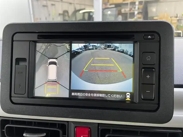 ダイハツ ムーヴ キャンバス ストライプス G 石川県 2024(令6)年 0.2万km シャイニングホワイトパール/レイクブルーメタリック 純正ディスプレイオーディオ/全方位カメラ/LEDヘッドライト/スマートアシスト/オートライト/両側パワースライドドア/レーンキープアシスト/クリアランスソナー/プッシュスタート/電動ミラー/ベンチシート/保証書