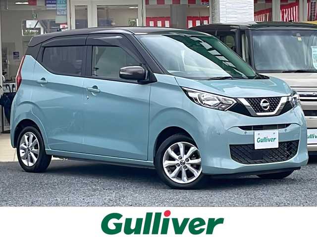 日産 デイズ X 千葉県 2022(令4)年 2.7万km アッシュブラウン/ソーダブルー ソーダブルーツートンカラー 全方位カメラ 全方位カメラ内蔵ルームミラー ドラレコ エマブレ ディスプレイオーディオ　BT USB スマートキー プッシュスタート ステアスイッチ オートライト 14AW