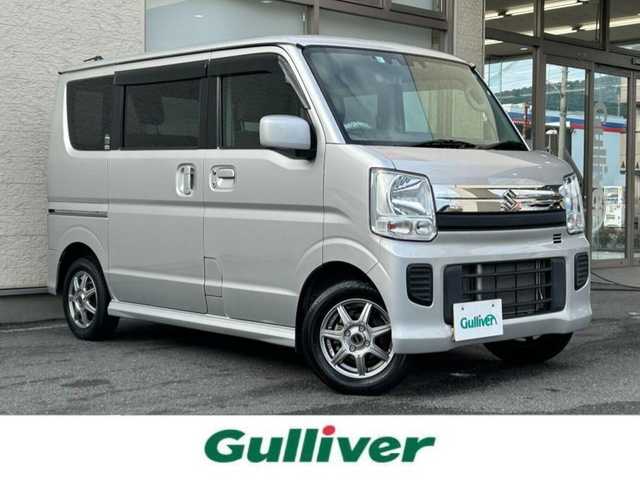 スズキ エブリィ ワゴン JPターボ 大阪府 2021(令3)年 2.2万km シルキーシルバーメタリック ワンオーナー/Strada7インチナビ/　(型式：CN-RE07D)/　Bluetooth・フルセグTV・CD・DVD/前後ドラレコ＆デジタルインナーミラー/　(バックギア連動型)/ETC/両側スライドイージークローザードア/社外フロアマット/プッシュスタート/衝突被害軽減ブレーキ/レーンキープアシスト/横滑り防止装置/電動格納ミラー/取扱説明書・保証書/スペアキーあり