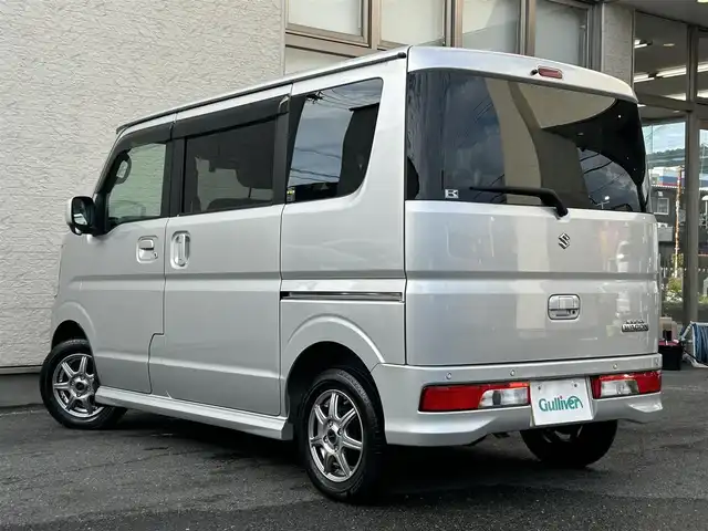 スズキ エブリィ ワゴン JPターボ 大阪府 2021(令3)年 2.2万km シルキーシルバーメタリック ワンオーナー/Strada7インチナビ/　(型式：CN-RE07D)/　Bluetooth・フルセグTV・CD・DVD/前後ドラレコ＆デジタルインナーミラー/　(バックギア連動型)/ETC/両側スライドイージークローザードア/社外フロアマット/プッシュスタート/衝突被害軽減ブレーキ/レーンキープアシスト/横滑り防止装置/電動格納ミラー/取扱説明書・保証書/スペアキーあり