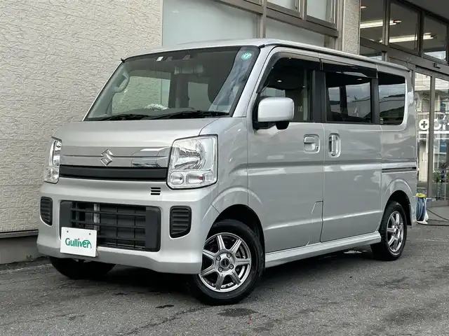 スズキ エブリィ ワゴン JPターボ 大阪府 2021(令3)年 2.2万km シルキーシルバーメタリック ワンオーナー/Strada7インチナビ/　(型式：CN-RE07D)/　Bluetooth・フルセグTV・CD・DVD/前後ドラレコ＆デジタルインナーミラー/　(バックギア連動型)/ETC/両側スライドイージークローザードア/社外フロアマット/プッシュスタート/衝突被害軽減ブレーキ/レーンキープアシスト/横滑り防止装置/電動格納ミラー/取扱説明書・保証書/スペアキーあり