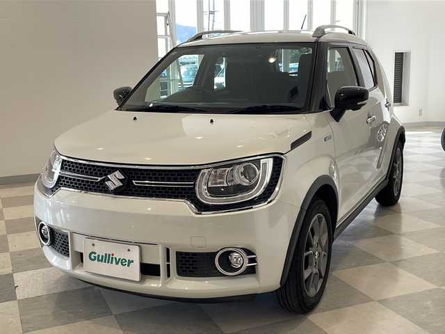 スズキ イグニス ハイブリッド F リミテッド 福井県 2016(平28)年 5万km ピュアホワイトP ４WD/ワンオーナー/純正7インチメモリーナビ/フルセグTV/BT/CD/DVD/USB/アラウンドビューモニター/セーフティサポート/・デュアルカメラブレーキサポート/・車線逸脱警報機能/・誤発進抑制機能/・ふらつき防止機能/クルーズコントロール/ETC/前後ドライブレコーダー/オートライト/オートハイビーム/LEDヘッドライト/レザーシート/シートヒーター/純正16インチアルミホイール/社外アルミホイール付スタッドレスタイヤ車載/純正フロアマット/MTモード付AT/パドルシフト