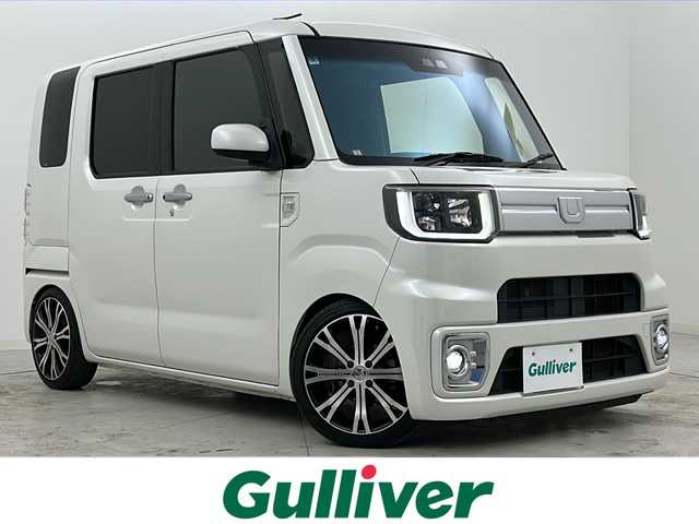 ダイハツ ウェイク G ターボ SA Ⅲ 宮城県 2018(平30)年 6.5万km パールホワイトⅢ 禁煙車/スマートアシストIII/・衝突回避支援/・車線逸脱警報/・オートハイビーム/純正8インチナビ/（BT.CD.DVD.HDMI.USB.SD）/地図SD無し/バックカメラ/フルセグテレビ/両側パワースライドドア/ETC/前方ドライブレコーダー/革巻きステアリング/ステアリングスイッチ/プッシュスタート/スマートキー/スペアキー/社外フロアマット/ロールサンシェード/LEDヘッドライト/LEDフォグランプ/社外16インチアルミホイール/純正14インチアルミホイール付き夏タイヤ積込/アイドリングストップ/横滑り防止機能