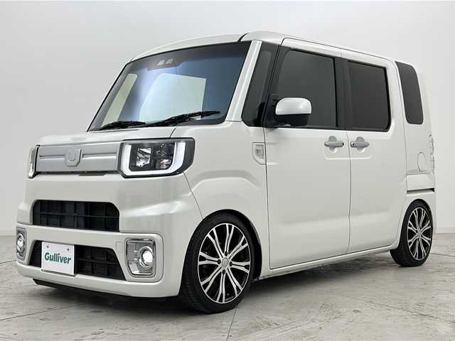 ダイハツ ウェイク G ターボ SA Ⅲ 宮城県 2018(平30)年 6.5万km パールホワイトⅢ 禁煙車/スマートアシストIII/・衝突回避支援/・車線逸脱警報/・オートハイビーム/純正8インチナビ/（BT.CD.DVD.HDMI.USB.SD）/地図SD無し/バックカメラ/フルセグテレビ/両側パワースライドドア/ETC/前方ドライブレコーダー/革巻きステアリング/ステアリングスイッチ/プッシュスタート/スマートキー/スペアキー/社外フロアマット/ロールサンシェード/LEDヘッドライト/LEDフォグランプ/社外16インチアルミホイール/純正14インチアルミホイール付き夏タイヤ積込/アイドリングストップ/横滑り防止機能