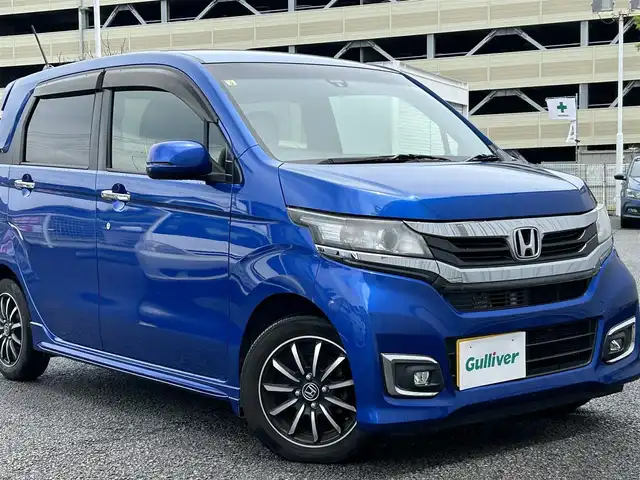 ホンダ Ｎ ＷＧＮ カスタム G Lパッケージ 静岡県 2016(平28)年 5.9万km ブリリアントスポーティブルーメタリック2トーン ユーザー買取車両/純正SDナビ(VXM-174VFXi)/　【CD/DVD/BT/地デジTV】/純正LEDヘッドライト/純正14インチAW/クルーズコントロール/バックカメラ/ハーフレザーシート/ETC/USB端子/スマートキー/Egプッシュスタート/新車時保証書/取扱説明書/スペアキー×1