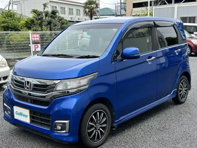 ホンダ Ｎ ＷＧＮ カスタム G Lパッケージ 静岡県 2016(平28)年 5.9万km ブリリアントスポーティブルーメタリック2トーン ユーザー買取車両/純正SDナビ(VXM-174VFXi)/　【CD/DVD/BT/地デジTV】/純正LEDヘッドライト/純正14インチAW/クルーズコントロール/バックカメラ/ハーフレザーシート/ETC/USB端子/スマートキー/Egプッシュスタート/新車時保証書/取扱説明書/スペアキー×1