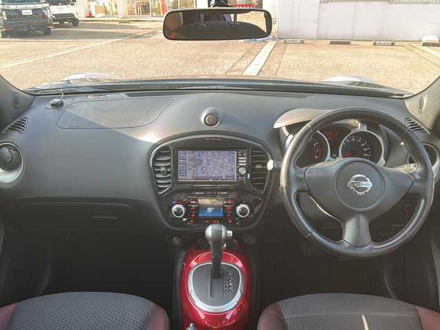 日産 ジューク 15RX タイプV 富山県 2012(平24)年 8.5万km サファイアブラック スマートキー/純正メモリナビ（MP311D-W）/フルセグTV/DVD再生/Bluetooth/ビルトインETC/バックカメラ/純正フロアマット/純正ドアバイザー/フォグランプ/電動格納ウィンカーミラー/保証書/取扱説明書/ナビ取扱説明書