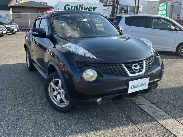 日産 ジューク 15RX タイプV 富山県 2012(平24)年 8.5万km サファイアブラック スマートキー/純正メモリナビ（MP311D-W）/フルセグTV/DVD再生/Bluetooth/ビルトインETC/バックカメラ/純正フロアマット/純正ドアバイザー/フォグランプ/電動格納ウィンカーミラー/保証書/取扱説明書/ナビ取扱説明書
