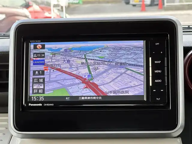 スズキ スペーシア HYBRID X 三重県 2018(平30)年 7.7万km ブルーイッシュブラックパール3 スズキセーフティサポート/ストラダナビ/　・フルセグ/　・Ｂｌｕｅｔｏｏｔｈ/　・ＤＶＤ/　・ＣＤ/　・録音/全方位カメラ/両側パワースライドドア/Ｄ席シートヒーター/スマートキー/プッシュスタート/ソナーセンサー/オートリトラクタブルミラー/ドライブレコーダー/ビルトインＥＴＣ