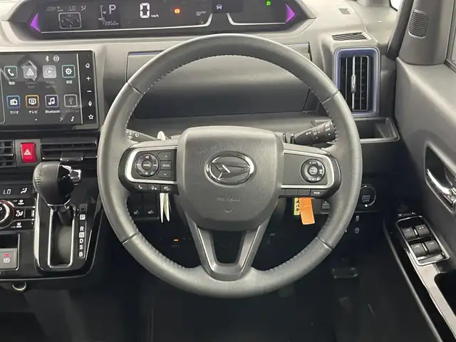 ダイハツ タント カスタム RS 福島県 2022(令4)年 1.4万km ブラックマイカメタリック/レーザーブルークリスタルシャイン 2トーン 純正ディスプレイオーディオ　パノラマモニター　スマートアシスト３　レーダークルーズコントロール　ビルトインＥＴＣ　シートヒーター　ドラレコ　両側パワースライドドア　ＬＥＤヘッドライト　オートライト