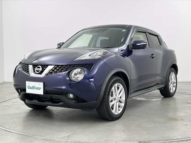 日産 ジューク 15RX Vセレクション 群馬県 2019(令1)年 4.9万km アズライトブルー 純正ナビ　全周囲カメラ　ビルトインＥＴＣ　ドライブレコーダー　　キセノンヘッドライト　オートライト　衝突被害軽減ブレーキ　レーンアシスト　純正アルミホイール　横滑り防止装置　スマートキー　禁煙車