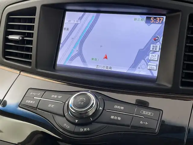 日産 エルグランド 350HWS プレミアム アーバンクロム 埼玉県 2014(平26)年 4.9万km ファントムブラック サンルーフ　/純正ナビ　/フリップダウンモニター　/アラウンドビューモニター　/レーダークルーズコントロール/黒レザーシート　/ビルトインETC/デジタルインナーミラー　/シートヒーター　/メモリシート　/AC100V/HIDオートライト