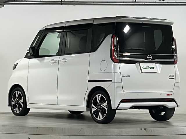 日産 ルークス HWS Gターボ プロパイロットED 広島県 2024(令6)年 1万km ホワイトパール 禁煙車/ワンオーナー/エマージェンシーブレーキ/車線逸脱警報/ハイビームアシスト/プロパイロット/コーナーセンサー/９インチディスプレイオーディオ/・Bluetooth/USB/スマホ連携/アラウンドビューモニター/両側パワースライドドア/革巻きステアリング/ステアリングスイッチ/オートライト/ハーフレザーシート/電動パーキングブレーキ/オートホールド/前後ドライブレコーダー（DJ6-D）/ETC/純正ドアバイザー/スマートキー/プッシュスタート/スペアキー/リアサーキュレーダー/15インチアルミホイール