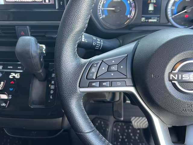 日産 ルークス HWS Gターボ プロパイロットED 広島県 2024(令6)年 1万km ホワイトパール 禁煙車/ワンオーナー/エマージェンシーブレーキ/車線逸脱警報/ハイビームアシスト/プロパイロット/コーナーセンサー/９インチディスプレイオーディオ/・Bluetooth/USB/スマホ連携/アラウンドビューモニター/両側パワースライドドア/革巻きステアリング/ステアリングスイッチ/オートライト/ハーフレザーシート/電動パーキングブレーキ/オートホールド/前後ドライブレコーダー（DJ6-D）/ETC/純正ドアバイザー/スマートキー/プッシュスタート/スペアキー/リアサーキュレーダー/15インチアルミホイール