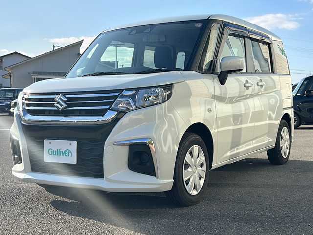 スズキ ソリオ G 香川県 2022(令4)年 4.9万km ピュアホワイトP 純正ナビ（フルセグTV/CD/DVD/BT）/バックカメラ/デジタルインナーミラー/両側スライドドア/コーナーセンサー/オートライト/ビルトインＥＴＣ/4WD