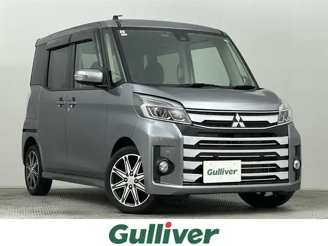 三菱 ｅＫスペース カスタムT セーフティプラスED 道央・札幌 2019(令1)年 1万km チタニウムグレーメタリック ・４WD/・純正ナビ/　CD/DVD/SD/フルセグ/・アラウンドビューモニター/・ETC/・ドライブレコーダー/・衝突軽減ブレーキ/・レーンキープアシスト/・クルーズコントロール/・オートハイビーム/・両側パワースライドドア/・D席シートヒーター/・LEDヘッドライト/・オートライト/・フォグライト/・プッシュスタート/・スマートキー/・純正フロアマット/・ドアバイザー