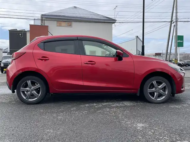 マツダ デミオ XD ツーリング Lパッケージ 道央・札幌 2014(平26)年 12.3万km ソウルレッドプレミアムメタリック ４WD/純正メモリーナビ/AM/FM/BT/CD/DVD/フルセグ/衝突被害軽減ブレーキ/横滑り防止装置/クルーズコントロール/ビルトインETC/アイドリングストップ/ハーフレザーシート/革巻きステアリング/ステアリングリモコン/パドルシフト/MTモード付AT/プッシュスタート/スマートキー/LEDヘッドライト/オートライト/フォグランプ/電動格納ミラー/ウィンカーミラー/純正フロアマット/ドアバイザー/スペアキー