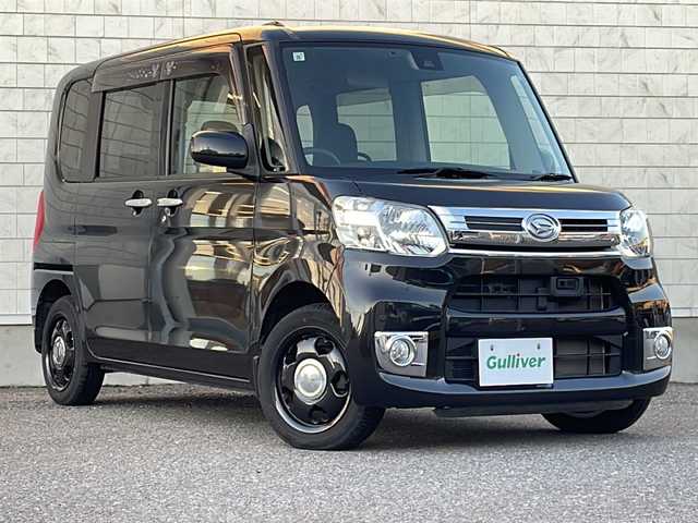 ダイハツ タント X ターボ SAⅡ 福島県 2015(平27)年 7.2万km ブラックマイカメタリック 4WD 純正ナビ フルセグTV Bluetooth バックカメラ 衝突軽減ブレーキ 左側パワースライドドア コーナーセンサー ETC オートライト フォグランプ 横滑り防止 ドアバイザー スマートキー