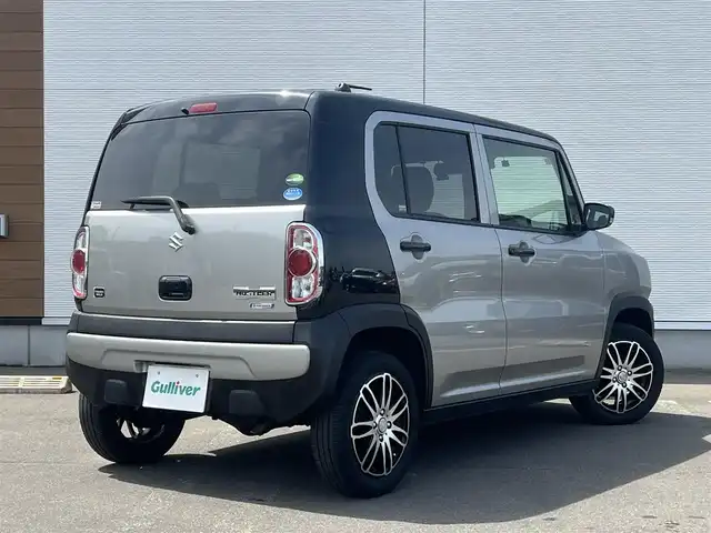 スズキ ハスラー タフワイルド 秋田県 2018(平30)年 1.7万km スチールシルバーメタリック/ブラック 2トーン 社外ナビ/衝突軽減システム/LEDヘッドライト/ワンオーナー/４WD/ワンセグ/バックカメラ/スマートキー/社外アルミ/アイドリングストップ/プッシュスタート/ダウンヒルアシストコントロール/レーンキープアシスト/前席シートヒーター/ステアリングスイッチ/ETC/純正フロアマット/純正ドアバイザー/オートライト/オートエアコン/パワーステアリング/パワーウィンドウ/電動格納ウィンカーミラー/保証書/取扱説明書/記録簿