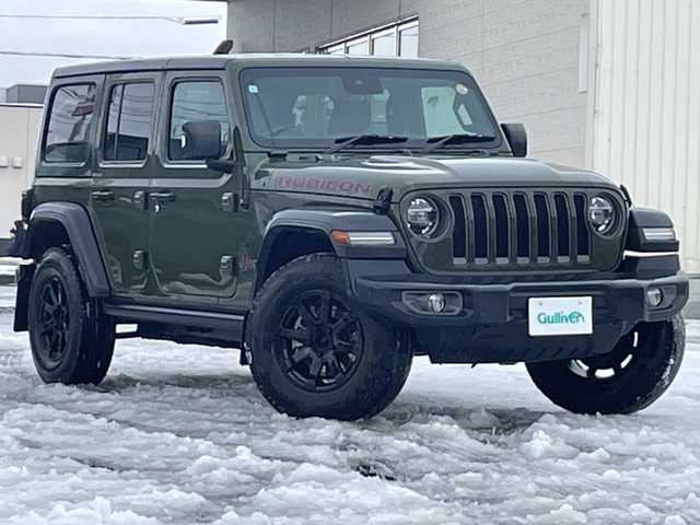 クライスラー・ジープ ラングラー アンリミテッド ルビコン サージグリーン 道北・旭川 2021(令3)年 4.1万km サージグリーン /4WD//禁煙車//ワンオーナー//100台限定特別仕様車//純正8.4型ディスプレイメモリナビ//AUX/USB/BT/フルセグ//アルパイン製9スピーカー//フロント/サイド/バックカメラ//自動緊急ブレーキ//ブラインドスポット//コーナーセンサー//アイドリングストップ//ヒルスタートアシスト//レーダークルーズコントロール//ルビコン刺繍ブラックレザーシート//前席シートヒーター//ステアリングヒーター//ミラーヒーター//オートハイビーム//オートライト//LEDヘッドライト//フォグライト//リアフォグ//AC100V//ETC2.0//プッシュスタート//純正フロアマット//フェンダーパラシュートマンデカール//パラシュートイラスト入背面タイヤソフトカバー//純正アルミ＆BFグッドリッチM/Tタイヤ積込