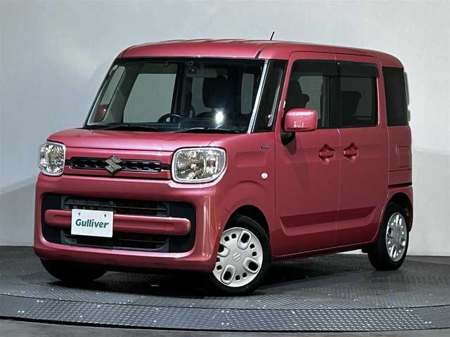 スズキ スペーシア HYBRID G 愛媛県 2018(平30)年 5.7万km チアフルピンクM 社外SDナビ/(AM/FM/CD/DVD/Bluetooth/フルセグ)/バックカメラ/ETC/両側スライドドア/前方ドライブレコーダー/オートライト/プッシュスタート/ドアバイザー/ヘッドライトレベライザー/パワーモードスイッチ/保証書/取扱説明書
