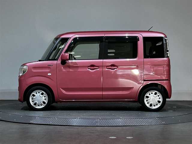 スズキ スペーシア HYBRID G 愛媛県 2018(平30)年 5.7万km チアフルピンクM 社外SDナビ/(AM/FM/CD/DVD/Bluetooth/フルセグ)/バックカメラ/ETC/両側スライドドア/前方ドライブレコーダー/オートライト/プッシュスタート/ドアバイザー/ヘッドライトレベライザー/パワーモードスイッチ/保証書/取扱説明書
