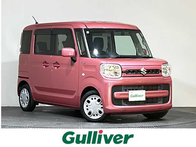 スズキ スペーシア HYBRID G 愛媛県 2018(平30)年 5.7万km チアフルピンクM 社外SDナビ/(AM/FM/CD/DVD/Bluetooth/フルセグ)/バックカメラ/ETC/両側スライドドア/前方ドライブレコーダー/オートライト/プッシュスタート/ドアバイザー/ヘッドライトレベライザー/パワーモードスイッチ/保証書/取扱説明書