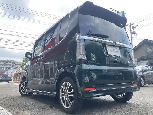 ホンダ Ｎ ＢＯＸ カスタム SSパッケージ 長崎県 2016(平28)年 5万km ブリティッシュグリーンP 片側パワースライドドア/純正ディスプレイオーディオ【WX-171CP】/ワンセグTV/Bluetooth接続/シートヒーター/ビルトインETC/ステアリングスイッチ/HIDオートヘッドライト/フォグライト/ISOFIX