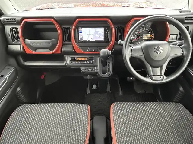 スズキ ハスラー HYBRID G 島根県 2021(令3)年 3.8万km バーミリオンオレンジ/ガンメタリック2トーン 社外ナビ/フルセグTV /DVD再生/Bluetooth接続/前後ドライブレコーダー　/ＥＴＣ/バックカメラ/アダプティブクルーズコントロール　/ダウンヒルアシストコントロール/前席シートヒーター　/レーンアシスト　/エアバッグ　（ダブル、サイド、カーテン）/スマートキー　/プッシュスタート/アイドリングストップ　/純正フロアマット