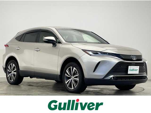 トヨタ ハリアー ハイブリッド G 滋賀県 2021(令3)年 3.5万km スティールブロンドM 純正８インチナビ/（AM/FM/CD/フルセグTV）/バックカメラ/ToyotaSafetySence/-衝突四避支援/-アダプティブクルーズコントロール/-レーントレーシングアシスト/-オートマチックハイビーム/パワーシート（D席）/デジタルインナーミラー/パワーバックドア/ステアリングリモコン/LEDライト/ビルトインETC/スマートキー