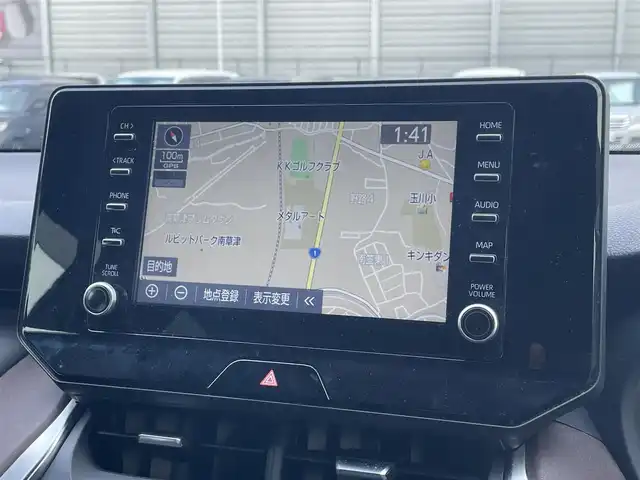 トヨタ ハリアー ハイブリッド G 滋賀県 2021(令3)年 3.5万km スティールブロンドM 純正８インチナビ/（AM/FM/CD/フルセグTV）/バックカメラ/ToyotaSafetySence/-衝突四避支援/-アダプティブクルーズコントロール/-レーントレーシングアシスト/-オートマチックハイビーム/パワーシート（D席）/デジタルインナーミラー/パワーバックドア/ステアリングリモコン/LEDライト/ビルトインETC/スマートキー