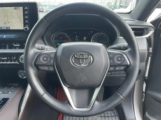 トヨタ ハリアー ハイブリッド G 滋賀県 2021(令3)年 3.5万km スティールブロンドM 純正８インチナビ/（AM/FM/CD/フルセグTV）/バックカメラ/ToyotaSafetySence/-衝突四避支援/-アダプティブクルーズコントロール/-レーントレーシングアシスト/-オートマチックハイビーム/パワーシート（D席）/デジタルインナーミラー/パワーバックドア/ステアリングリモコン/LEDライト/ビルトインETC/スマートキー