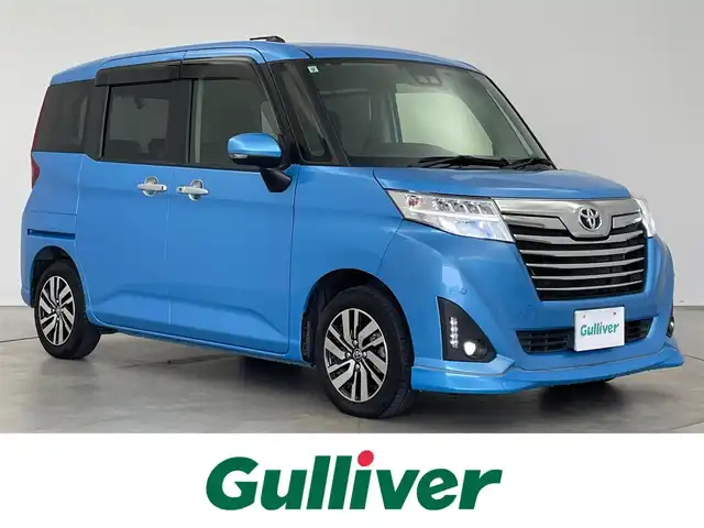 トヨタ ルーミー カスタムG 埼玉県 2019(令1)年 0.8万km ファインブルーマイカメタリック スマートアシスト　純正ナビ　バックカメラ　ビルトインＥＴＣ２．０　前後ドライブレコーダー　クルーズコントロール　両側パワースライドドア　純正アルミホイール　オートハイビーム　ＬＥＤヘッドライト　地デジ