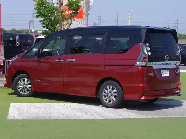 日産 セレナ e－パワー ハイウェイスター V 千葉県 2018(平30)年 6.2万km マルーンレッド 2トーン エマージェンシーブレーキ/プロパイロット/インテリジェントクルーズコントロール/インテリジェントルームミラー/ハンズフリー両側パワースライドドア/純正SDナビ/地デジTV/【BD/DVD/CD再生機能　Bluetooth接続】/アラウンドビューモニター/社外レーダー/革巻きステアリング/ステアリングヒーター/ステアリングスイッチ/ETC/LEDヘッドライト/ウインカーミラー/コーナーセンサー/純正15インチアルミホイル/サイド/カーテンエアバッグ/インテリジェントキー