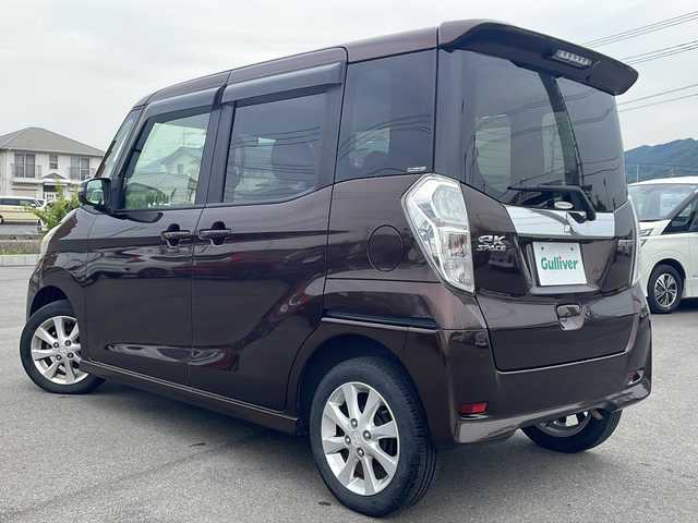 三菱 ｅＫスペース カスタムG 山口県 2014(平26)年 16.5万km ショコラブラウンP 純正7型SDナビ/フルセグテレビ/Bluetooth接続/純正14インチアルミホイール/純正フロアマット/パワースライドドア/バックカメラ/サーキュレーター/プッシュスタート/スマートキー/ドアバイザー