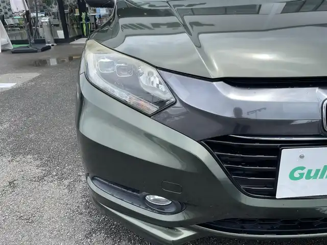 ホンダ ヴェゼル ハイブリッド Z 長崎県 2014(平26)年 12.4万km ミスティックグリーンパール ワンオーナー/純正メモリナビ/（ワンセグ・DVD・BT・CD・SD)/ハーフレザーシート/シートヒーター/パドルシフト/クルーズコントロール/オートライト/HID/ETC/横滑り防止/バックカメラ/スマートキー/スペアキー