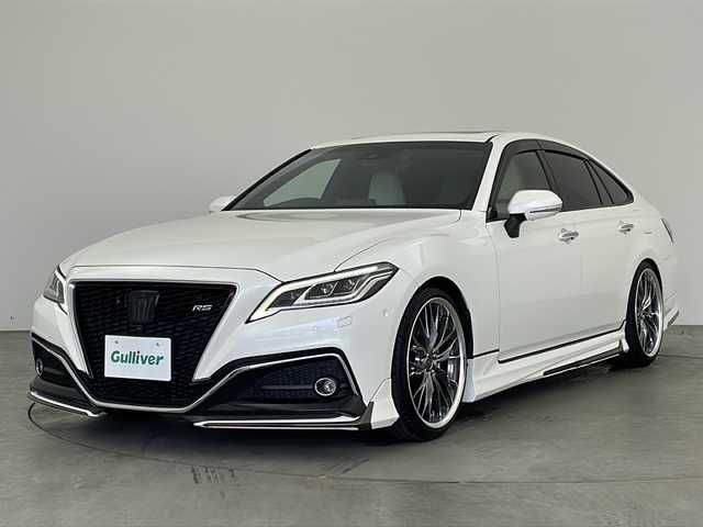 トヨタ クラウン ハイブリッド RS アドバンス 兵庫県 2019(平31)年 3万km ホワイトパールクリスタルシャイン ・T-connect8インチナビ/CD/DVD/TV/BT/USB/・パノラミックビューモニター/・レザーシートパッケージ/・白本革シート/・ステアリングヒーター/・前席シートヒーター/・前席エアーシート/・革巻きステアリング/・マイコン制御チルト/・スライド電動ムーンルーフ/・モデリスタエアロ/・BLITZ車高調/・WORK20インチアルミホイール/・Toyota Safety Sense/・プリクラッシュセーフティ/・レーントレーシングアシスト［LTA］/・レーダークルーズコントロール（全車速追従機能付）/・ロードサインアシスト［RSA］/・アダプティブハイビームシステム［AHS］/・オートマチックハイビーム［AHB］/・ブラインドスポットモニター/・カラーヘッドアップディスプレイ/・パドルシフト/・パーキングアシスト/・純正ドライブレコーダー/・クリアランスソナー/・3眼LEDライト/・シーケンシャルターンランプ/・LEDフォグランプ/・nanoe